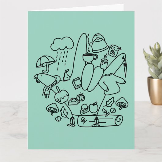 ASL ILY Thanks – Autumn Vibes  カード (小さな植物)