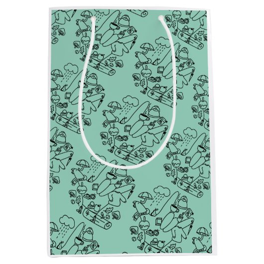 ASL ILY Thanks – Autumn Vibes  ミディアムペーパーバッグ (正面)