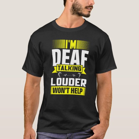 ASL Imろう者の声が大きい手話ろう言葉ろう戦争 Tシャツ (正面)