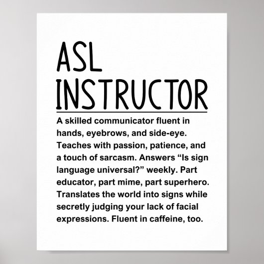 Asl instructor ポスター (正面)