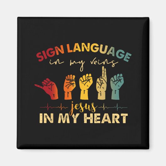 Asl Jesus Christ Sign Language In My B静脈イエスI マグネット (正面)