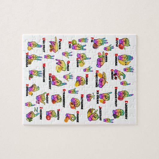 ASL Learning – Alphabet & Numbers ジグソーパズル (横)