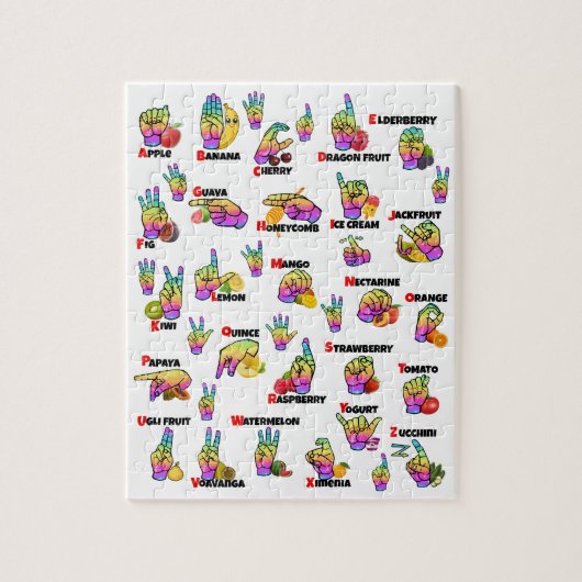 ASL Learning – Alphabet & Numbers ジグソーパズル (縦)