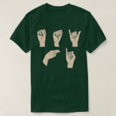 ASL Learning Say Hi Funny Hand Sign language Inter Tシャツ (デザイン正面)