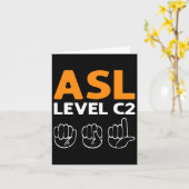 Asl - Level C2. Asl Awareness Hand Sign Language D カード (黄色い花)