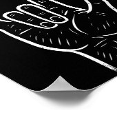 Asl Love Hand Sign Heart Valentines Day Mens Women ポスター (角)