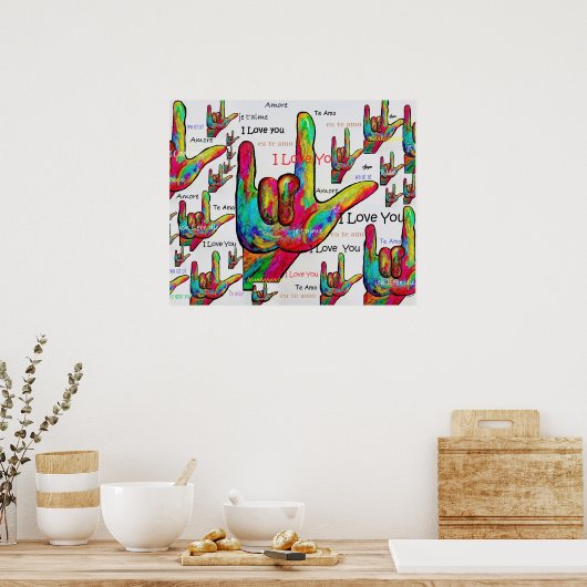 ASL Love in Any Language Poster ポスター (キッチン)