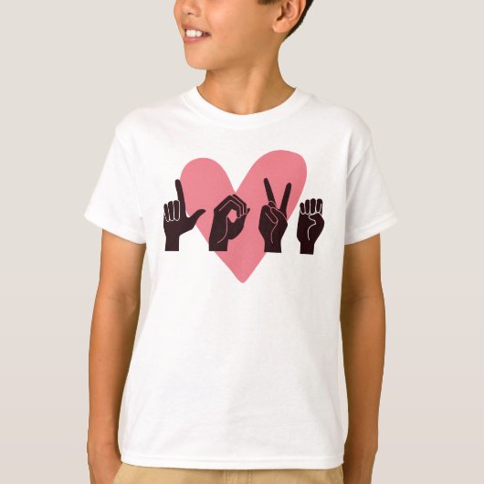 ASL Love IV - バレンタインデー Tシャツ (正面)