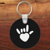 Asl Love Sign American Sign Language Deaf Awarenes キーホルダー (正面)