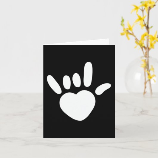 ASL Love Sign American Sign Language Looer Awarene カード (黄色い花)