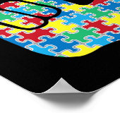 Asl Love Sign Autism Awareness  ポスター (角)