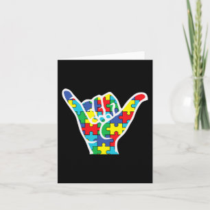 asl love sign hand autism awareness 2022ママパパa カード