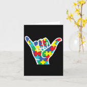 Asl Love Sign Hand Autism Awareness Mom Dad Aunt U カード (黄色い花)