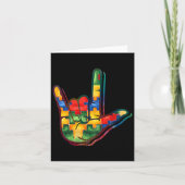 Asl Love Sign Language Autism Awareness Support Pu カード (正面)