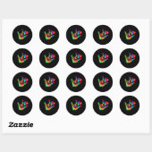 ASL Love Sign Language Hand Autism Awareness Suppo ラウンドシール (シート)