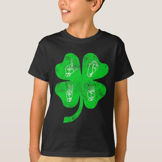 ASL Love Sign Language St Patrick's Day Fairy Awar Tシャツ (正面)