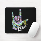 ASL Love You Hand Sign Language Butterfly Faawa マウスパッド (マウス)
