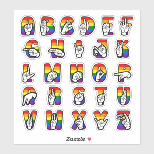 ASL Pride Alphabet シール (シート)