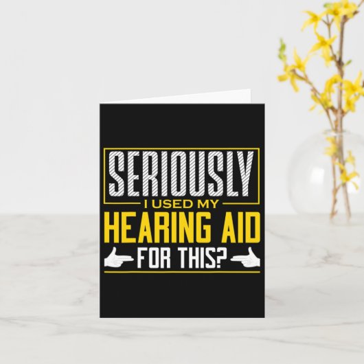 Asl Seriously Hearing Aid Sign Language Deaf Aware カード (黄色い花)