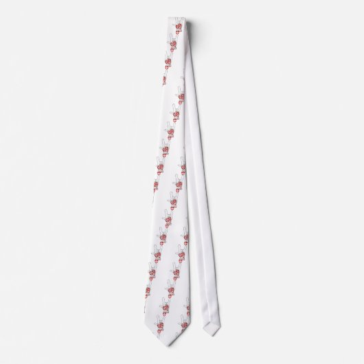 ASL SIGN I LOVE博士-ハート-医学の十字 ネクタイ (正面)