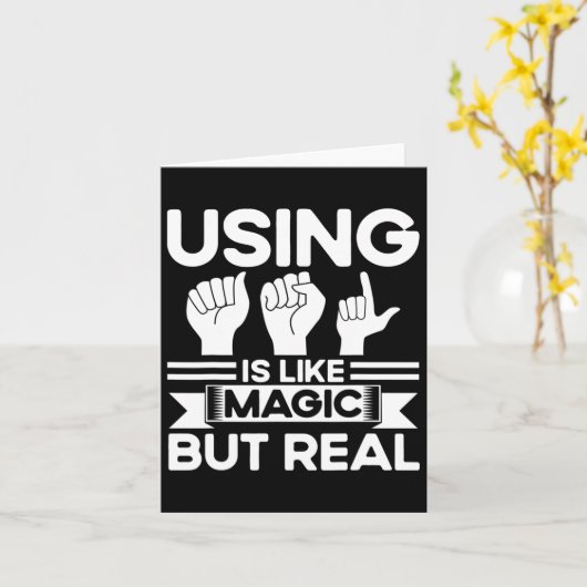 Asl Sign Language Asl Like Magic But Real Deaf  カード (黄色い花)