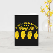 Asl Sign Language Bring Me Beer Deaf 1 カード (黄色い花)