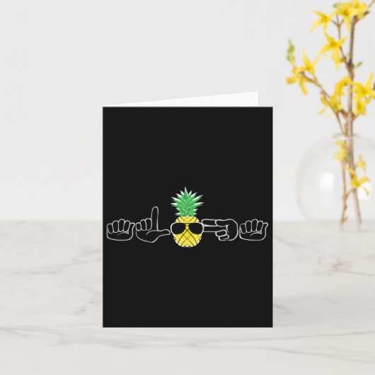 Asl Sign Language Clothes Beach Deaf Signing Aware カード (黄色い花)