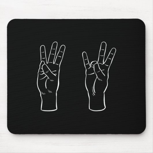 Asl Sign Language Funny 67 Meme Viral Hand Signs S マウスパッド (正面)