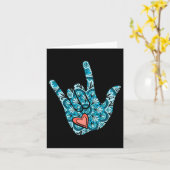 Asl Sign Language I Love You Gesture JapanハートろうAw カード (黄色い花)