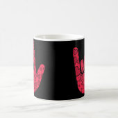 Asl Sign Language I Love You Hand Sign Raglan コーヒーマグカップ (中央)