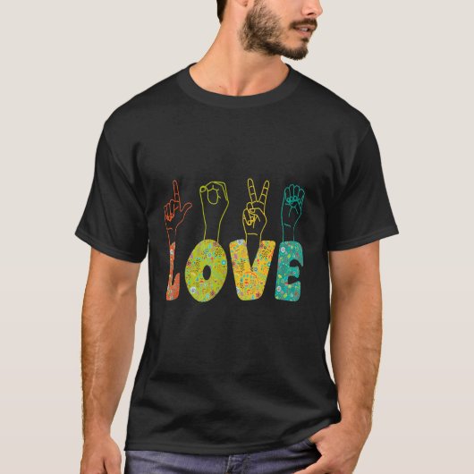 ASL Sign Language I Loves You American Sign Langua Tシャツ (正面)