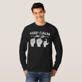 ASL Sign Language Keep Calm And Use ASL Deaf Tシャツ (正面フル)