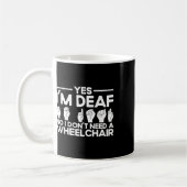 Asl Sign Language Yes I'm Deaf  コーヒーマグカップ (左)