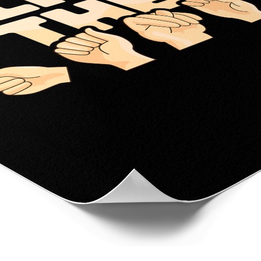 ASL Talk to the Hands American Sign Language ポスター (角)