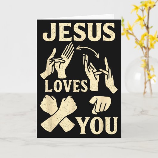 Asl Teacher American Sign Language Christian Jesus カード (黄色い花)