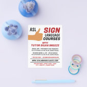 ASL Thumbs-up Gesture Sign Language Course Advert チラシ (シングル)