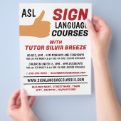 ASL Thumbs-up Gesture Sign Language Course Advert チラシ (手)