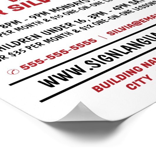 ASL Thumbs-up Gesture Sign Language Course Advert ポスター (角)