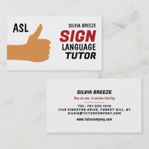 ASL Thumbs-up Gesture Sign Language Tutor,先生 名刺