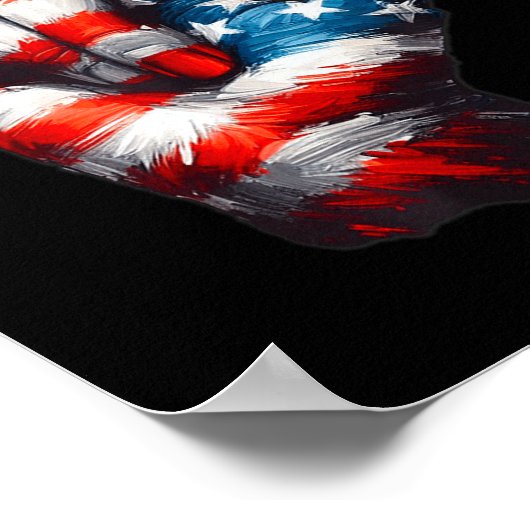 Asl Usa国旗の独立性と退役軍人のための愛のサイン ポスター (角)