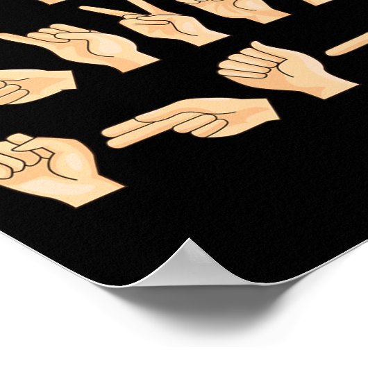 Asl Words与え Shape American  Sign Language 1 ポスター (角)