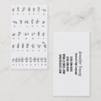 ASL、手話名刺 名刺 | Zazzle.co.jp