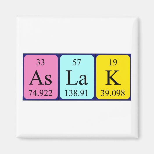 Aslak周期表名磁石 マグネット (正面)