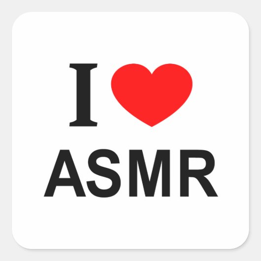 ASMR大好き ASMRラブ ASMRハート スクエアシール (正面)