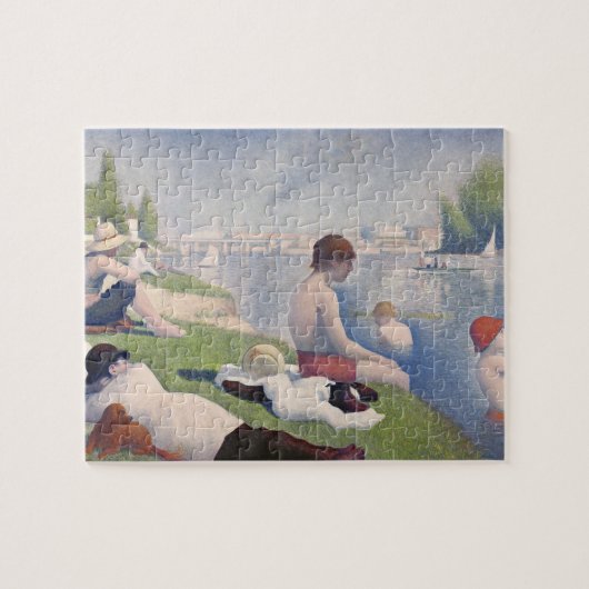 Asni�res 1884年のゲオルゲスピエールSeurat |の水浴者 ジグソーパズル (横)