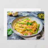Asparagus Pasta with Cream Sauce シーズンポストカード (正面/裏面)
