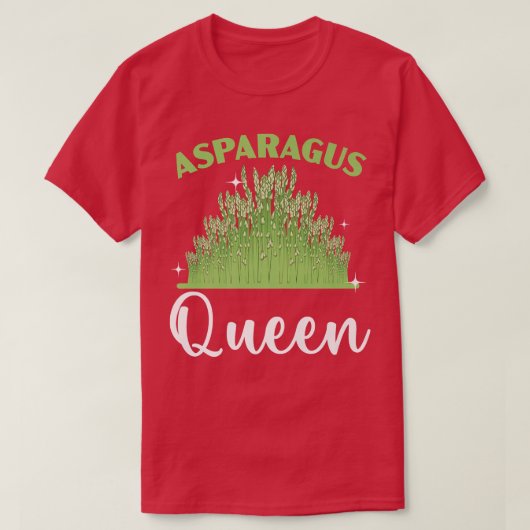 Asparagus Queen Vegan Vegetable Vegetarian  Tシャツ (デザイン正面)
