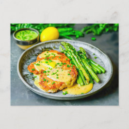 Asparagus with Schnitzel and Sauce シーズンポストカード