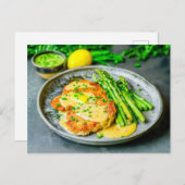 Asparagus with Schnitzel and Sauce シーズンポストカード (正面/裏面)