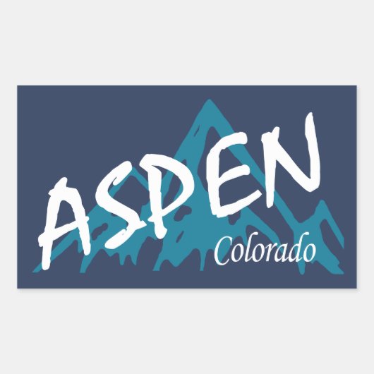 Aspen Colorado Mountains 長方形シール (正面)
